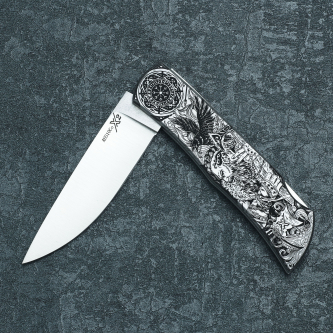 Изображение «X Folding tatto knife Викинг и валькирия» 5