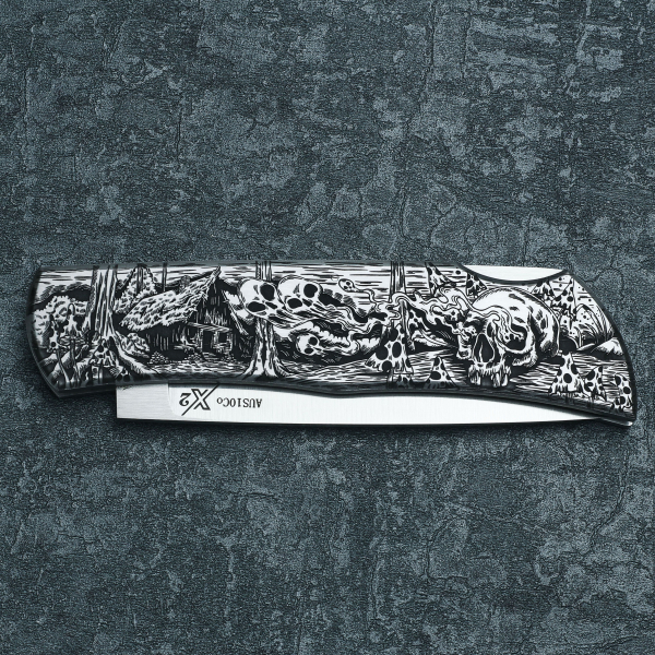 Миниатюра «X Folding tatto knife Хижина ведьмы»