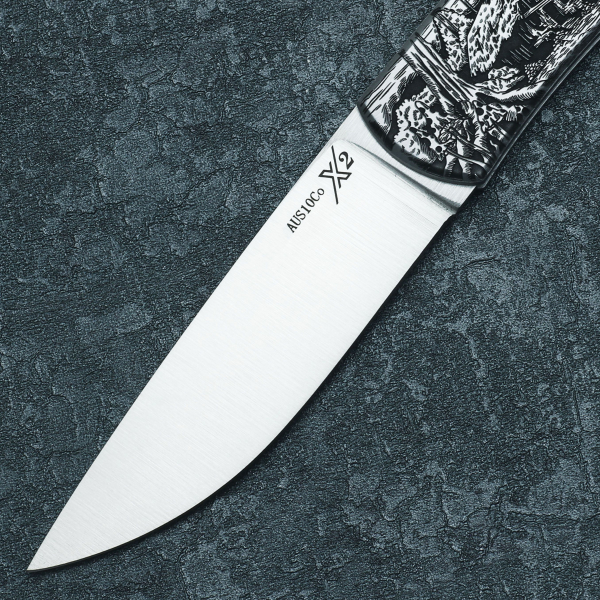 Миниатюра «X Folding tatto knife Хижина ведьмы»