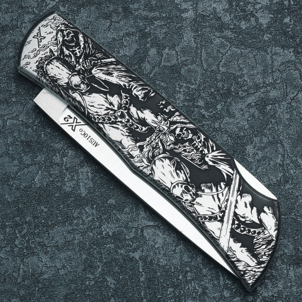 Миниатюра «X Folding tatto knife Всадники апокалипсиса»