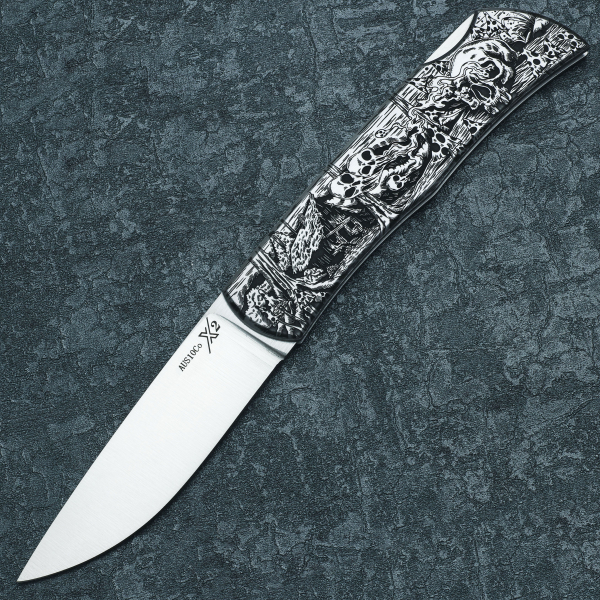 Миниатюра «X Folding tatto knife Хижина ведьмы»