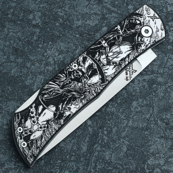 Миниатюра «X Folding tatto knife Всадники апокалипсиса»