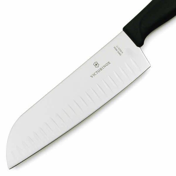 Миниатюра «SwissClassic сантоку 17 см рифлёное лезвие черный»