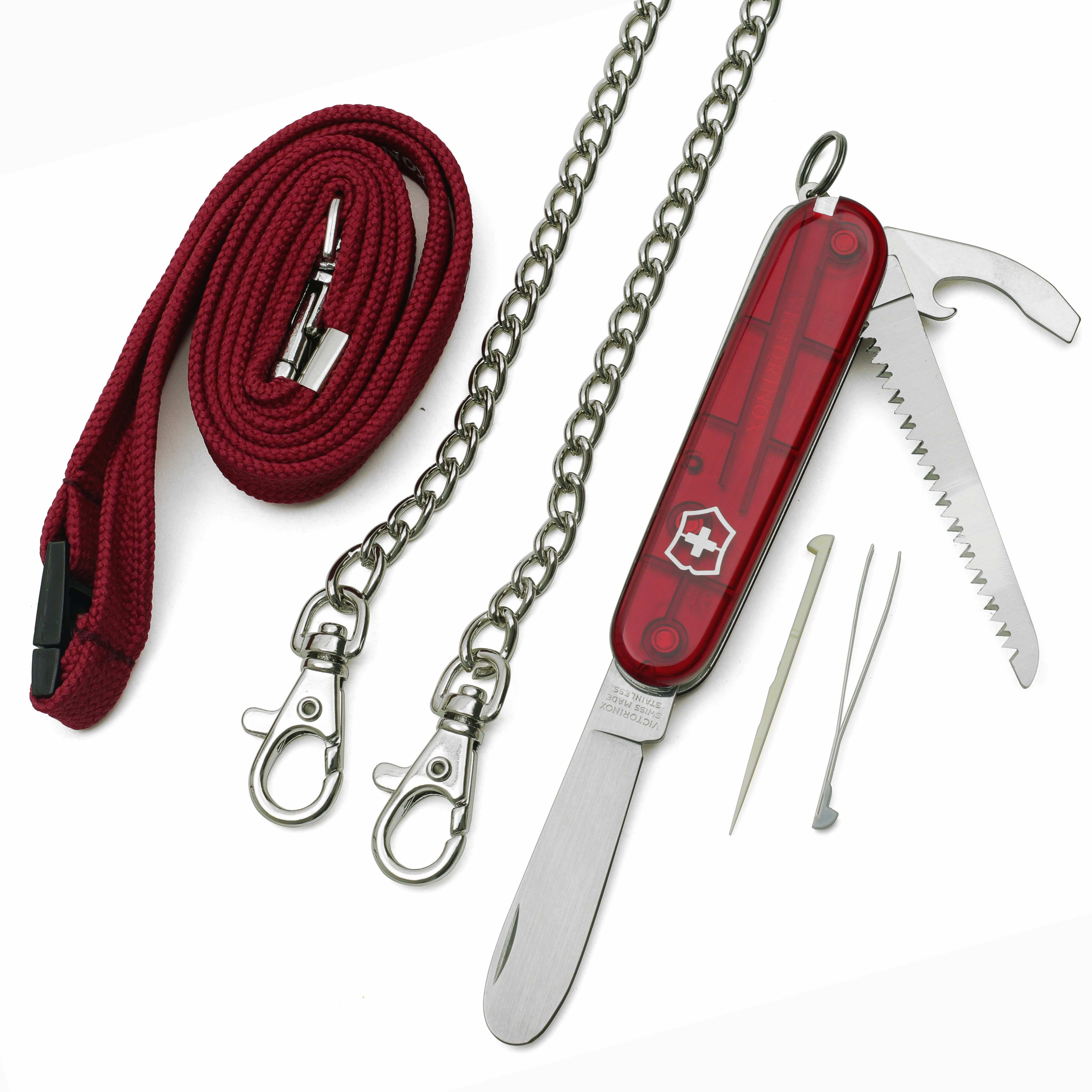 Вариант ножа My First Victorinox 9 функций полупрозрачный красный