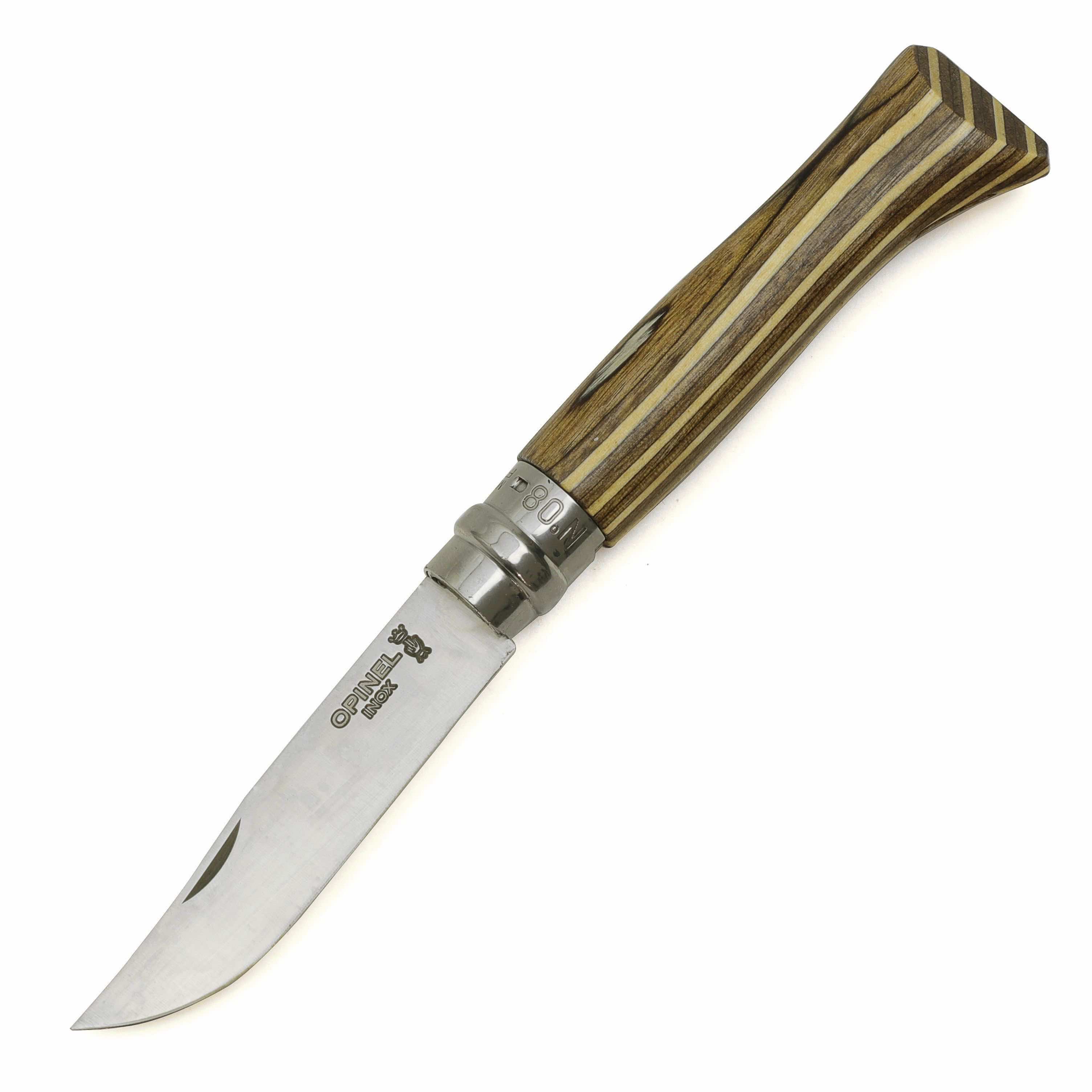 Вариант ножа Opinel №08 рукоять береза коричневый
