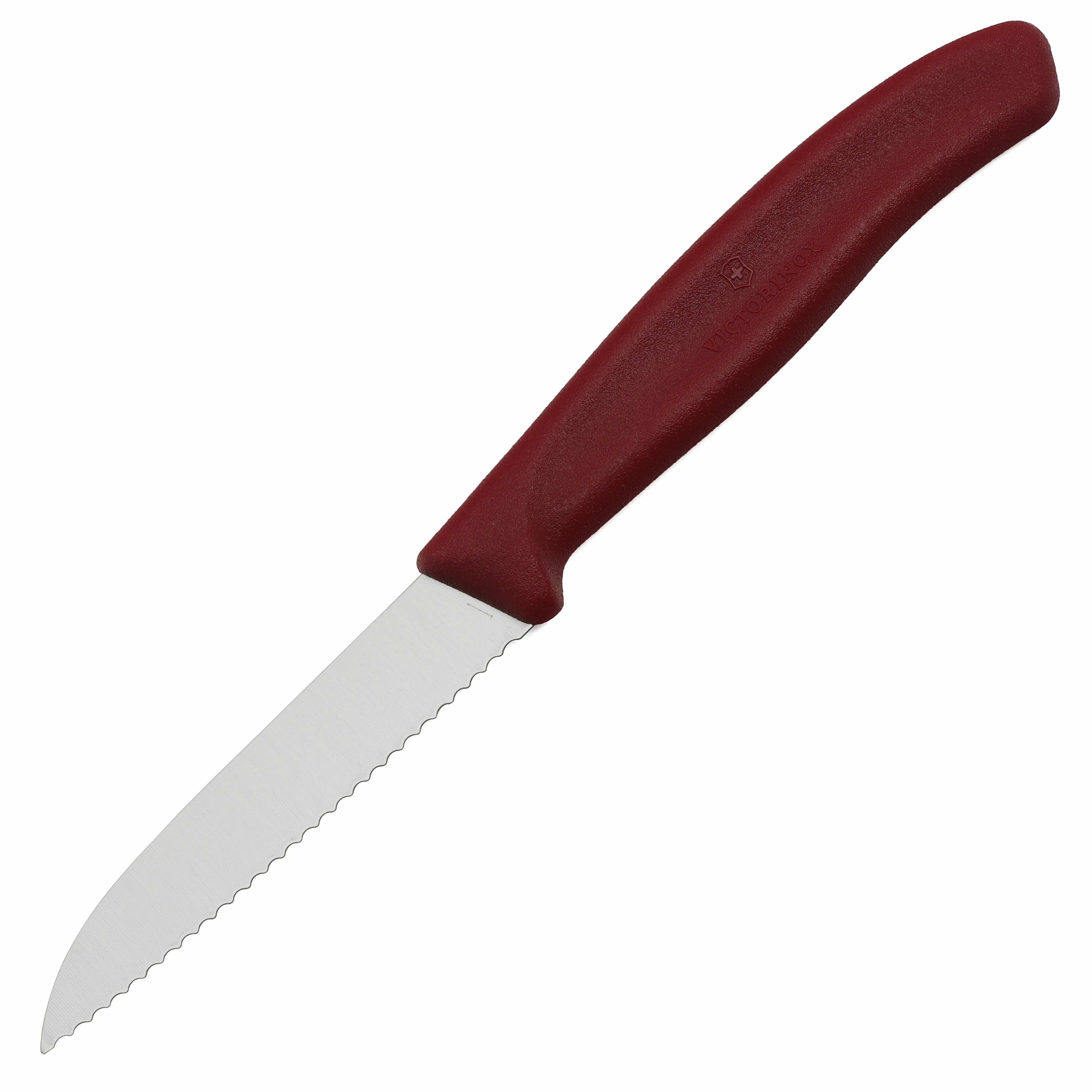 Вариант ножа SwissClassic для овощей 8 см с волнистой кромкой красный